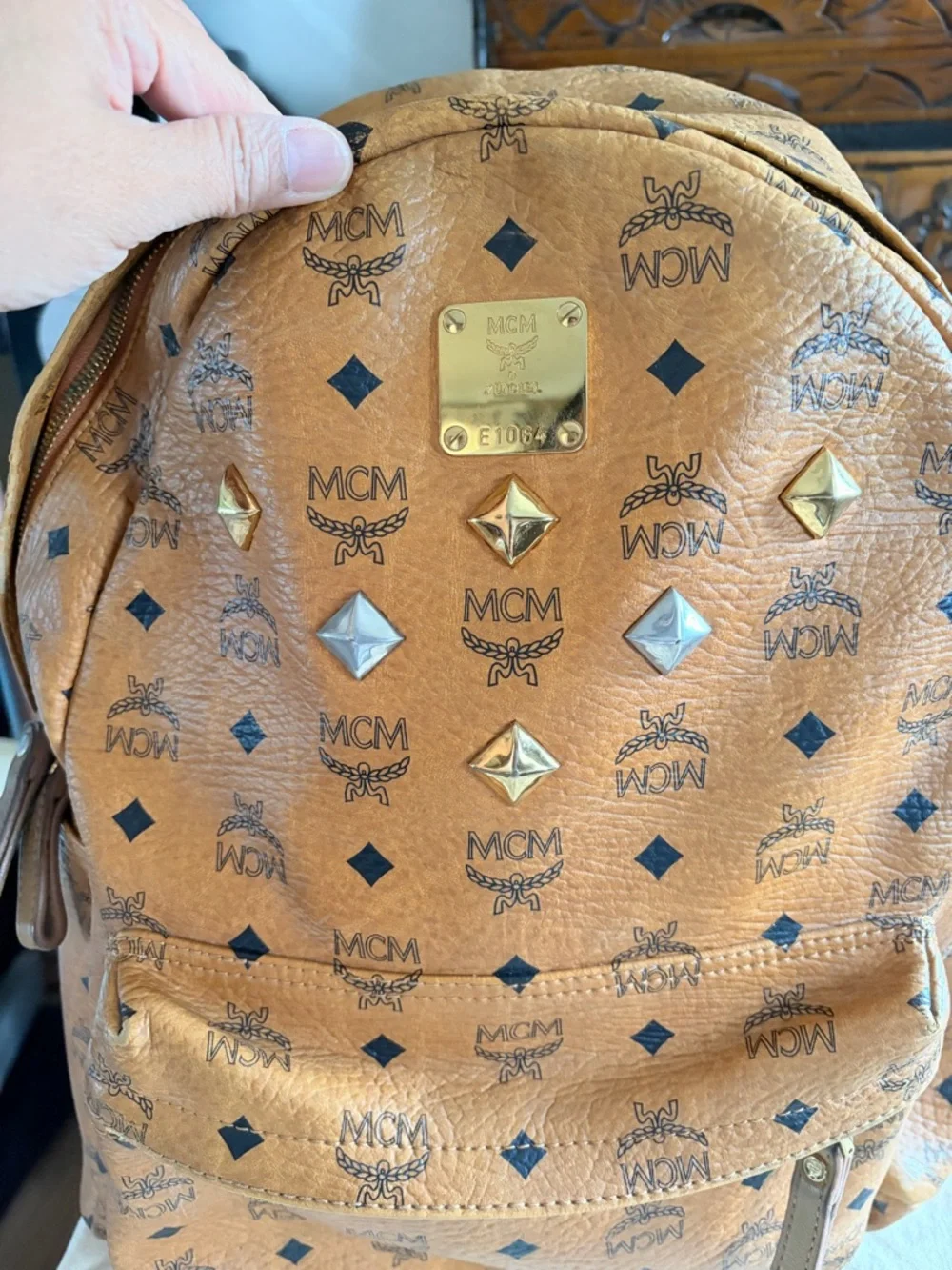 Authentic MCM Cognac Backpack - Picture 11 of 13